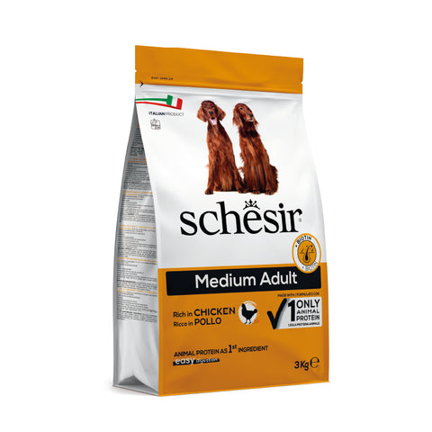 Schesir 雪詩雅：天然雞肉中型成犬糧|Schesir - Natural Chicken Medium Adult Dog Food