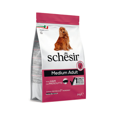 Schesir 雪詩雅：天然火腿中型成犬糧|Schesir - Medium Adult Ham