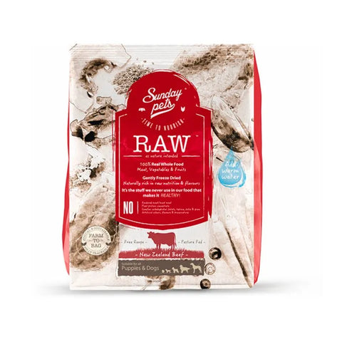 Sunday Pets - Freeze-dried Beef Dog FoodPuppy and Adult Dog