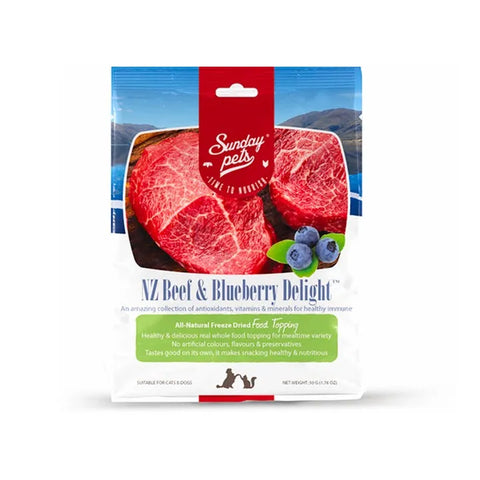 Sunday Pets - Freeze-dried snacksNew Zealand blueberry beef